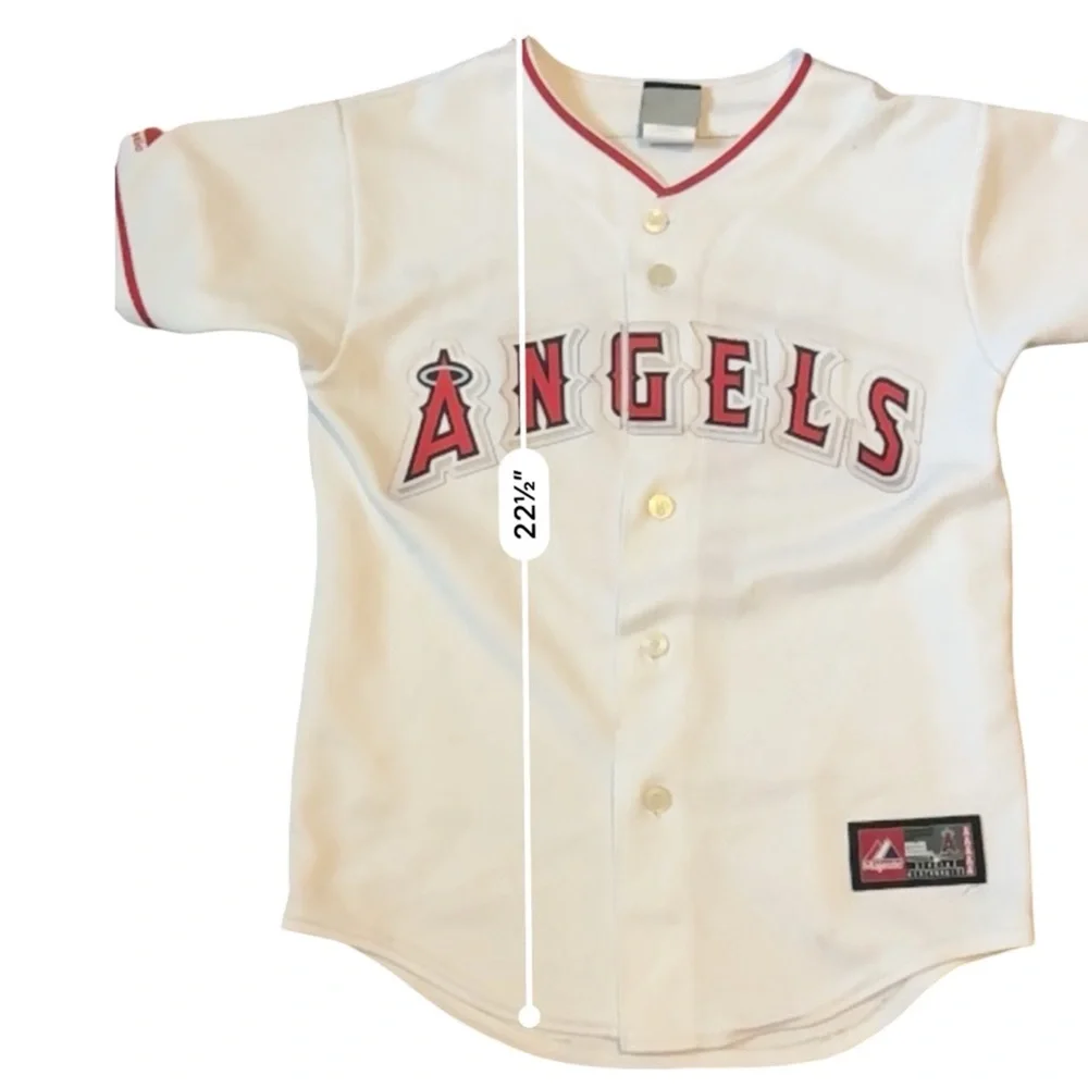Majestic Los Angeles Angels MLB Baseball Jersey White Red Button Front ⚾️ Medium - Picture 8 of 12